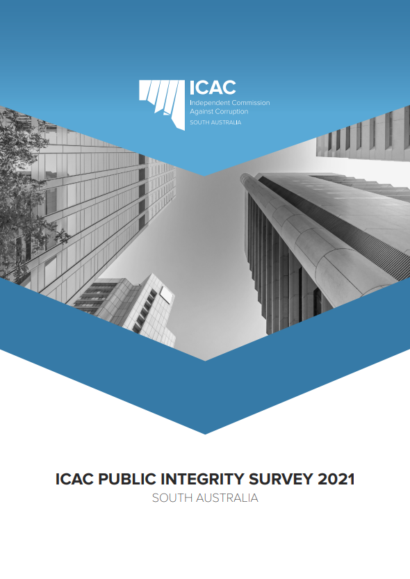 Cover of the ICAC Public Integrity Survey 2021