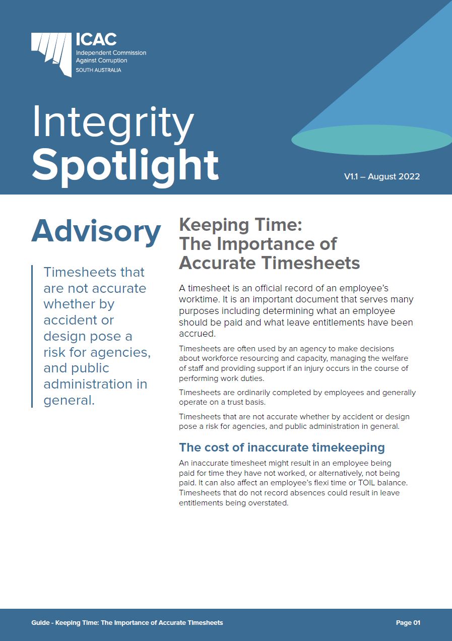 Cover page Keeping Time: The Importance of Accurate Timesheets
