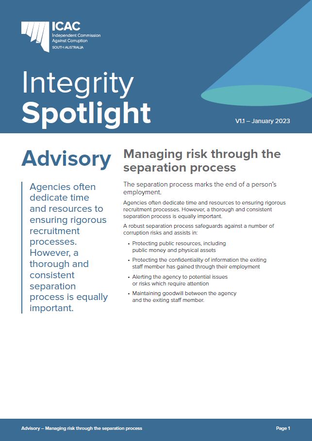 Image of the cover of the Managing Risk Through the Separation Process Integrity Spotlight
